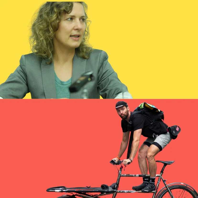 Ela Kagel (Platform Cooperatives Germany eG) und J&eacute;r&ocirc;me L&uuml;hr (CoopCycle & CROW Berlin)
